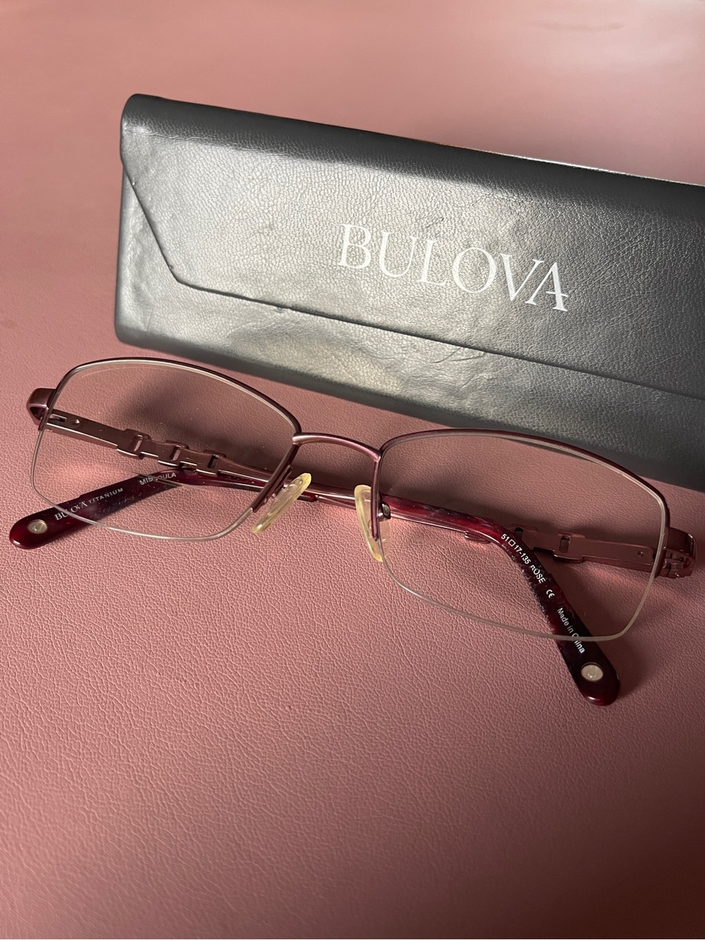 Bulova Titanium Missoula Eyeglasses Frame Rose 51-17-135